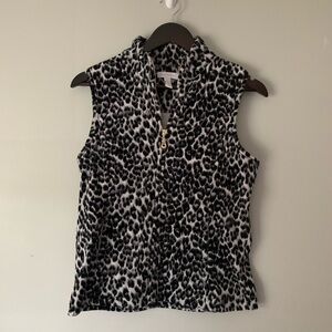 Charter Club Soft Leopard Print Quilted Vest